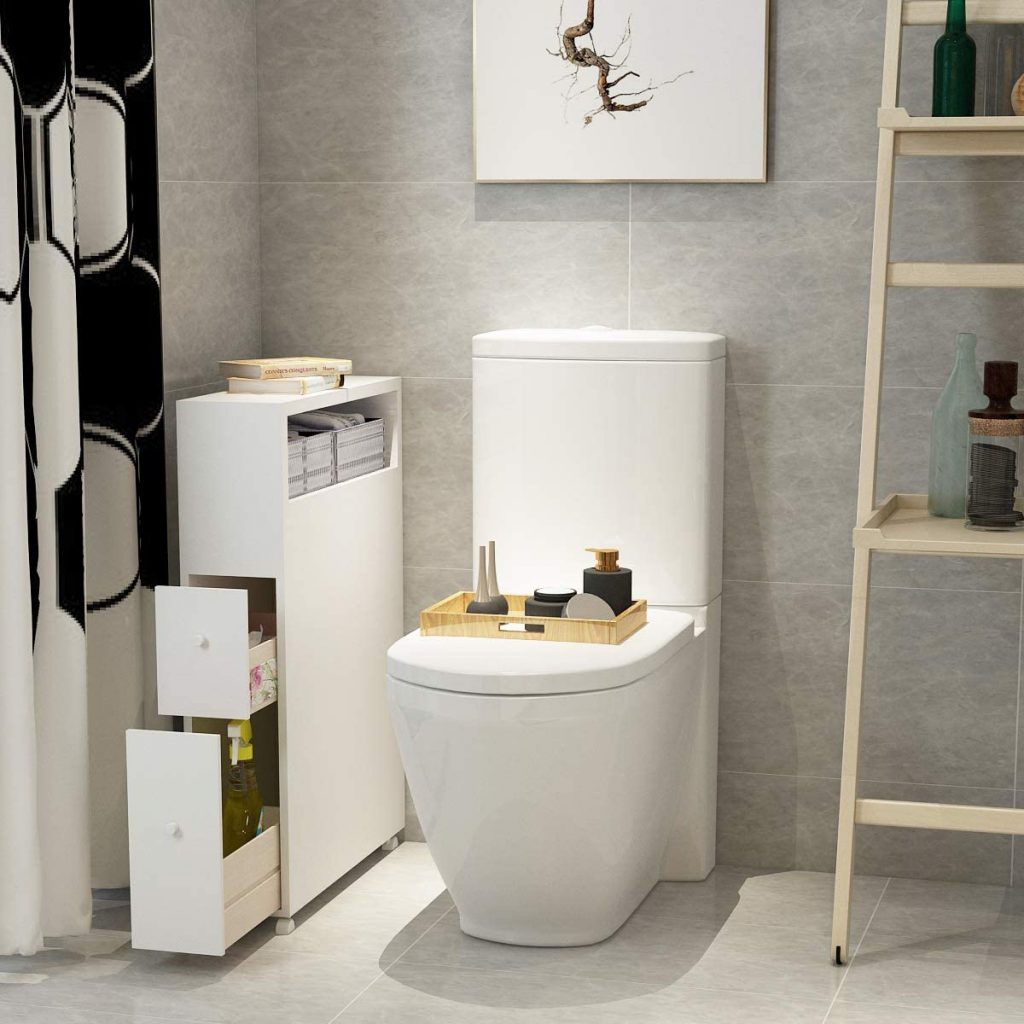 slim bathroom storage cabinet