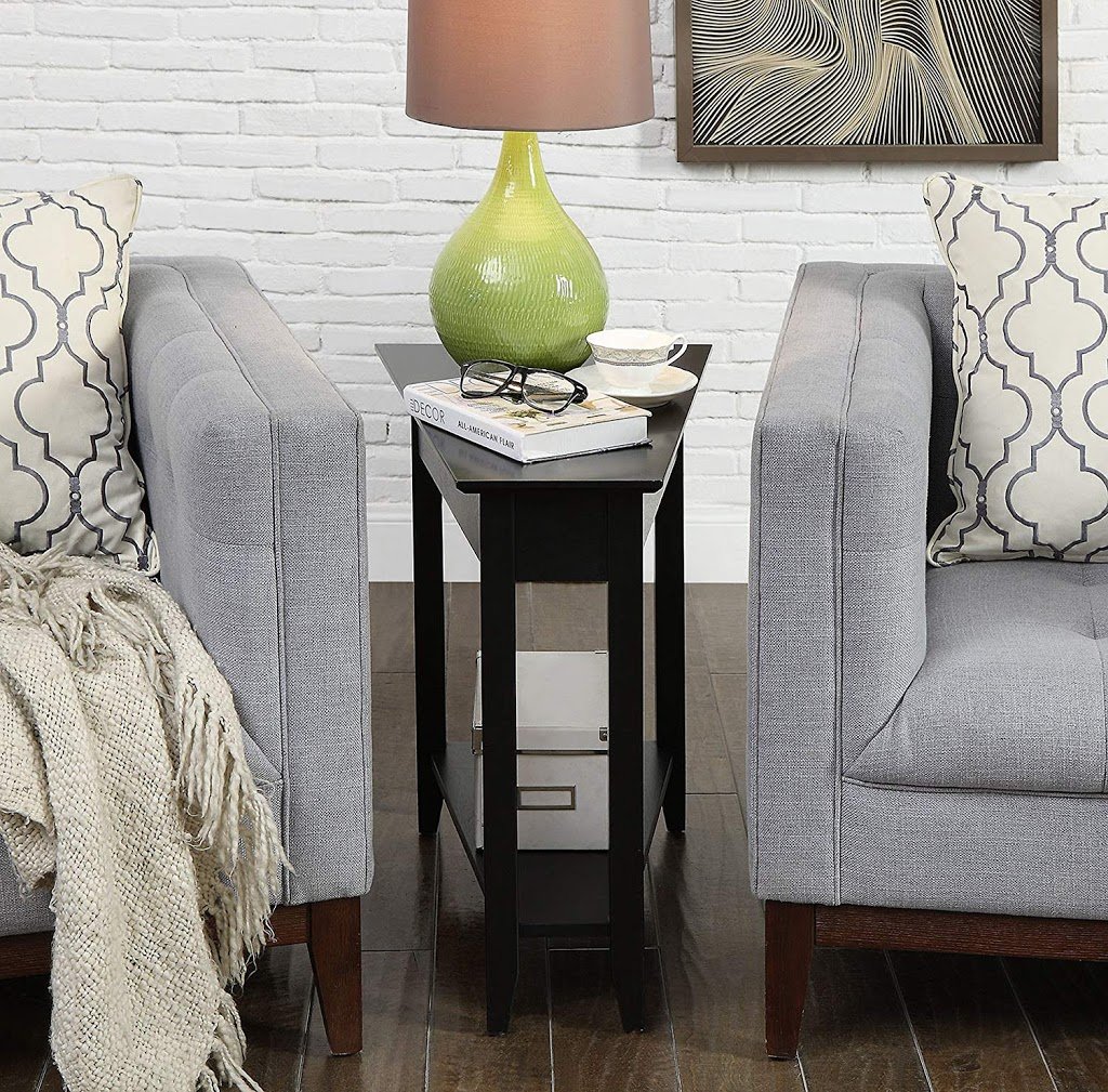 angled end table for small living rooms