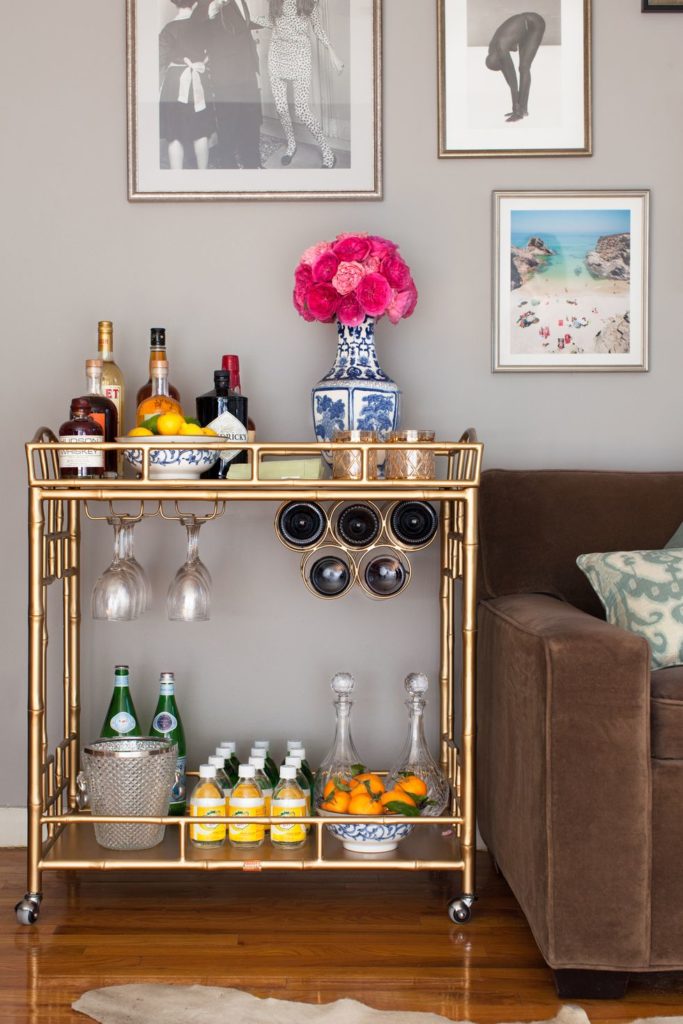 bar cart for entertaining