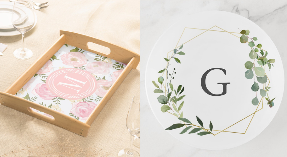 affordable  Custom printed Serving trays and trinket trays