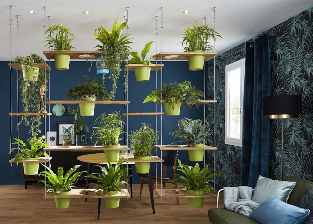 hanging indoor garden for small apartments