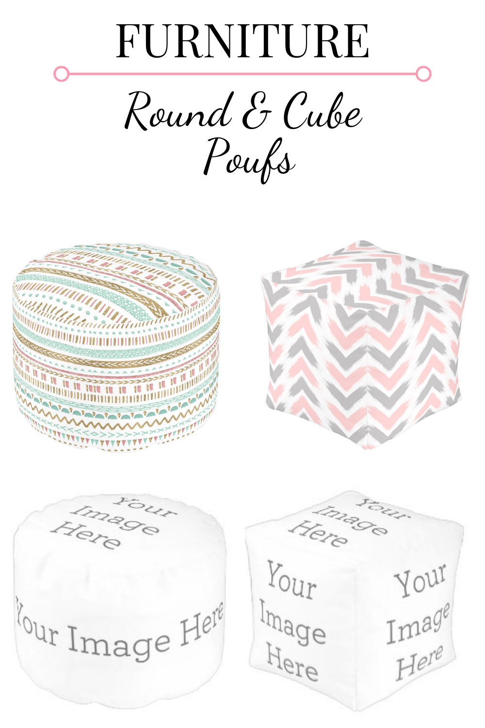 print on demand furniture custom poufs