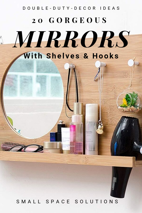 Stunning mirrors with shelves and hooks