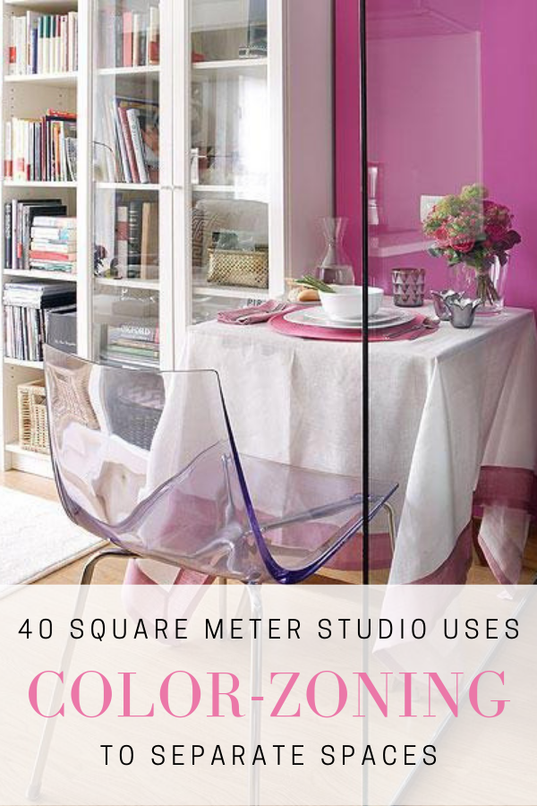 color zoning to separate space in a studio apartment pinterest