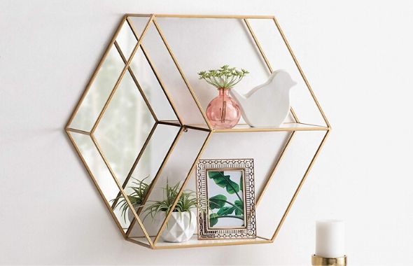 mirrors with shelves and hooks