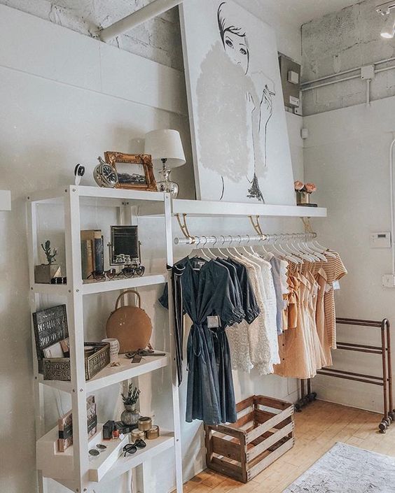 white closet unit for open closet