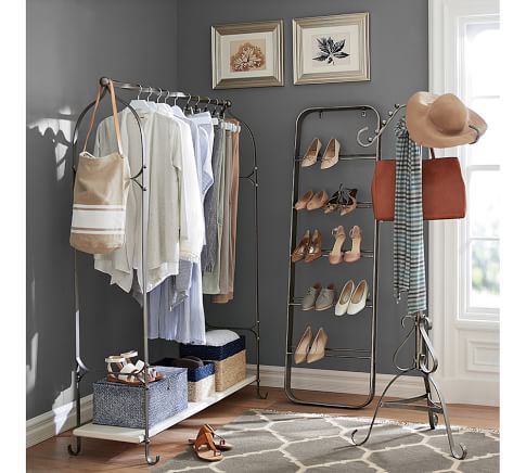 simple makeshift closet for small bedrooms