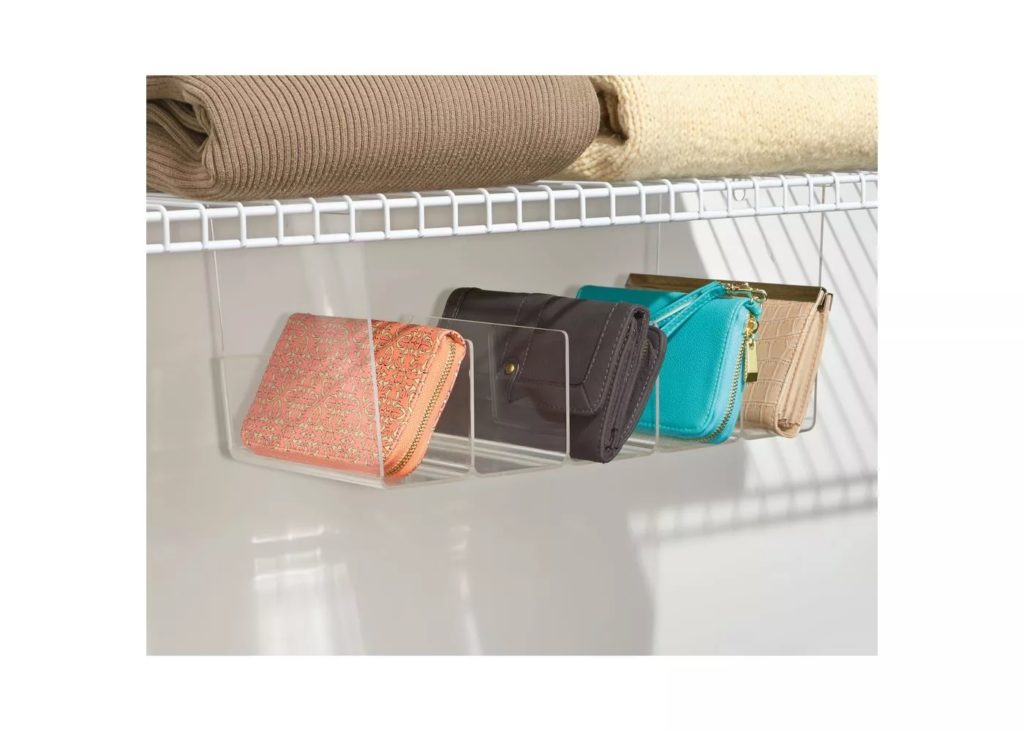 4-compartment acrylic hanging organizer tray for purses