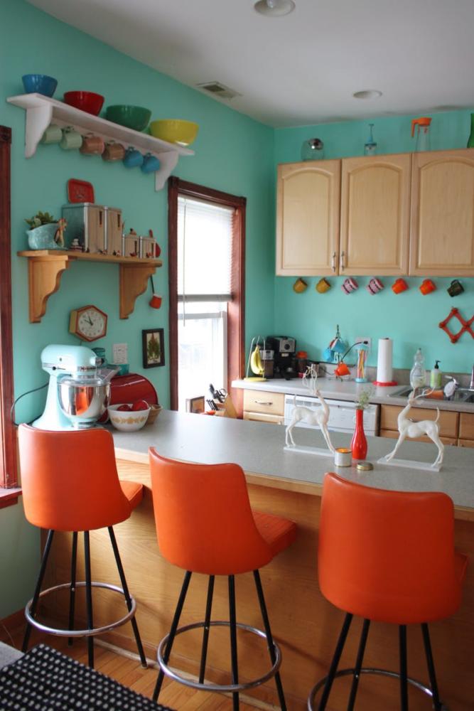 colorful tiny kitchen