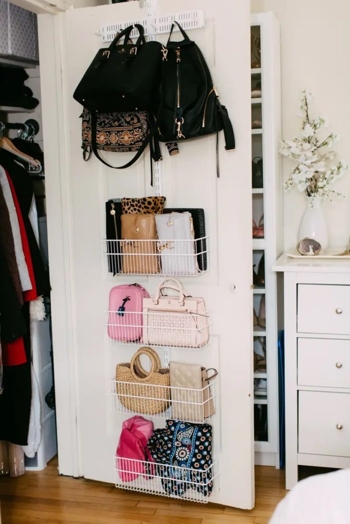 behind the door handbag storage unit ideas