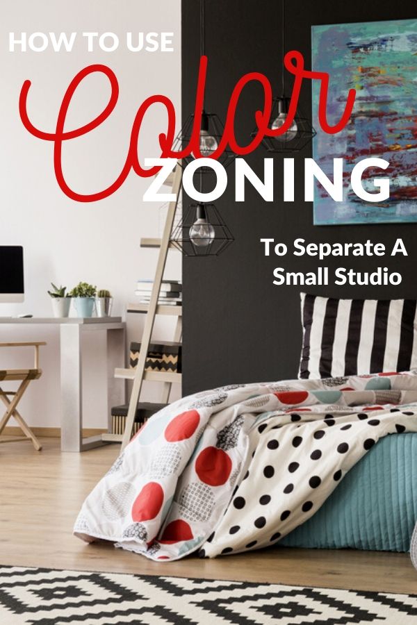 color-zoning Ideas for separating a studio apartment Pinterest