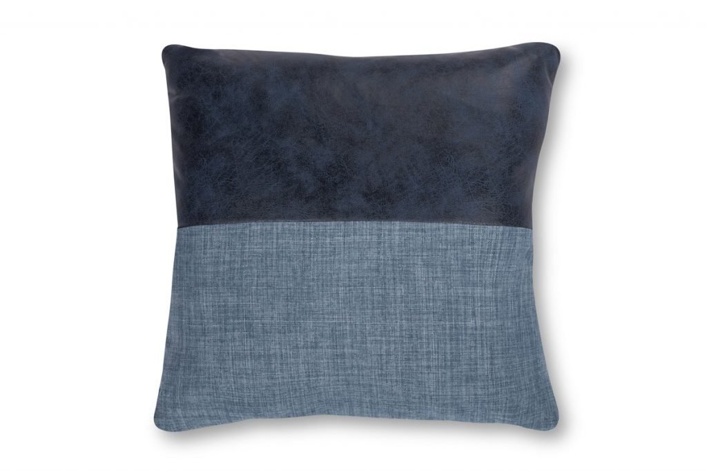 blue denim accent pillow