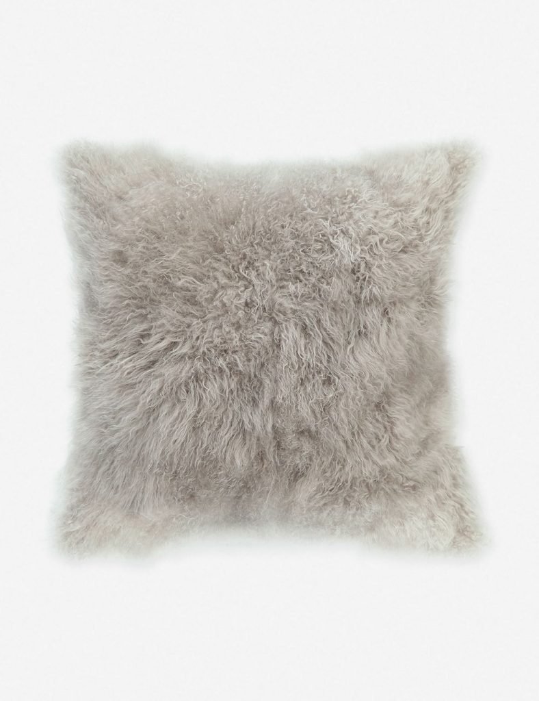gray shag pillow