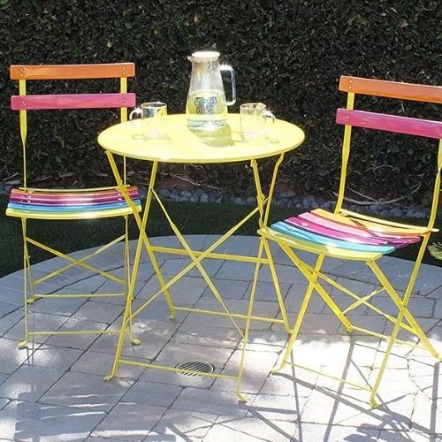 colorful outdoor bistro set