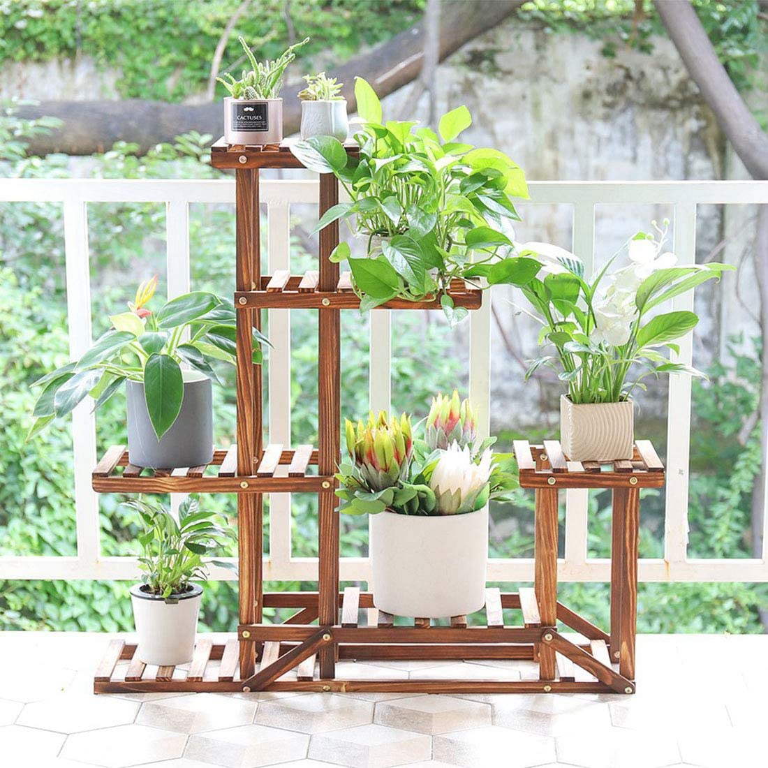 outdoor balcony plant shelf