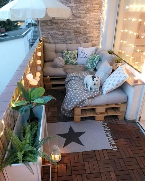 small balcony pallet chairs