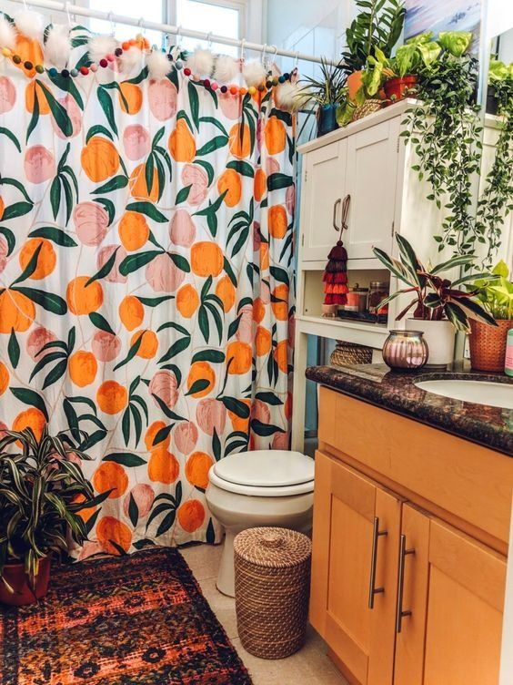 bright bold small bathroom