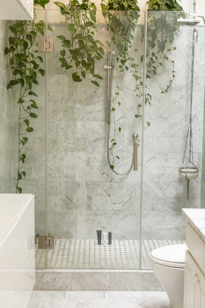 small bathroom decor with plants