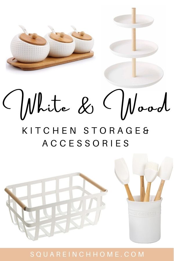 white and wood kitchen storage and  accessories for small kitchens