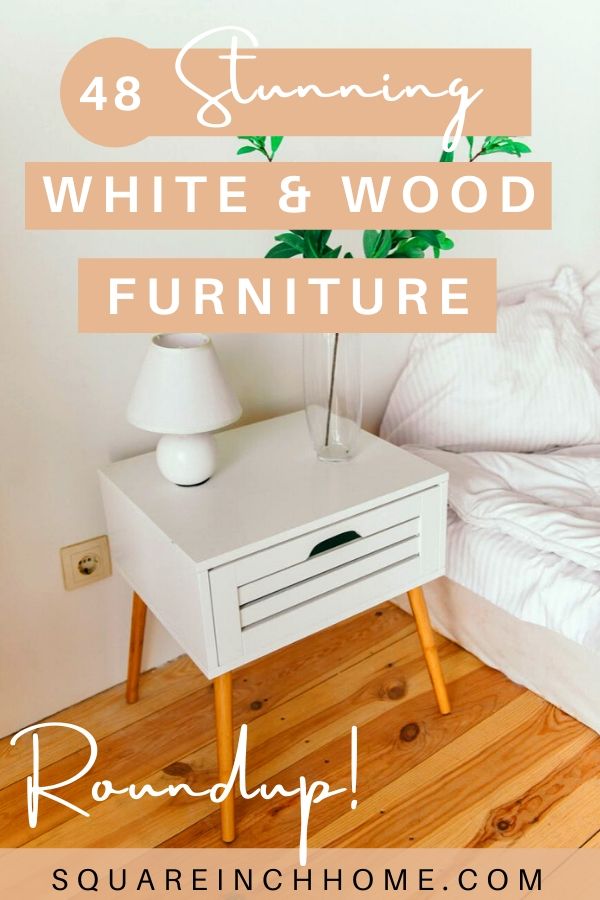 white and wood furniture and decor accessories