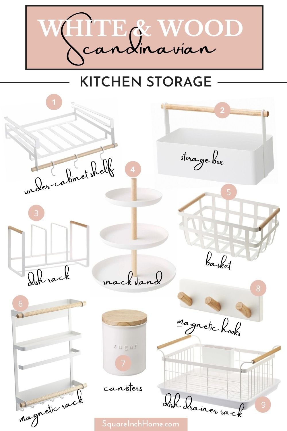 white and wood scandinavian kitchen storage