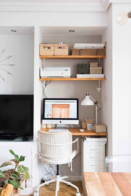 small corner home office