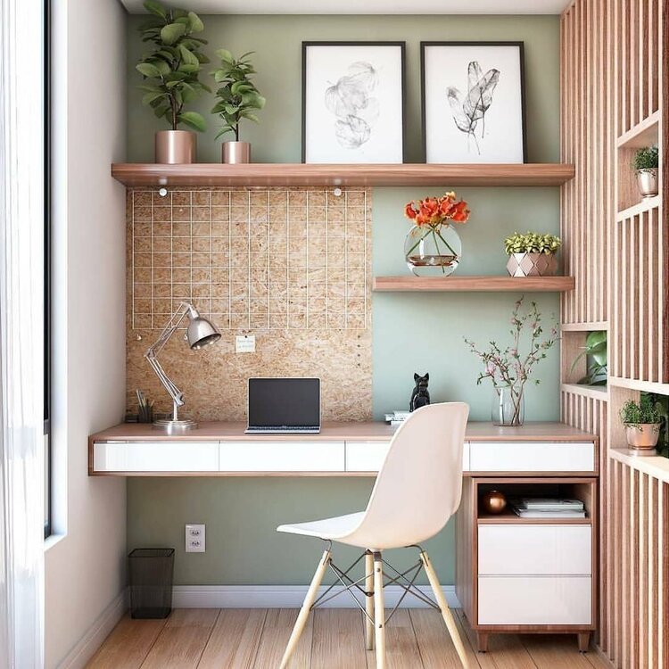 stylish corner office at home