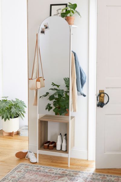 entryway mirror with storage