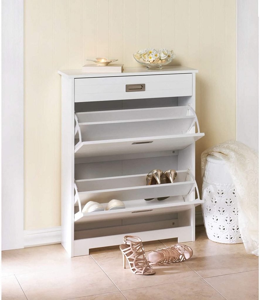 slim entryway shoe storage cabinet