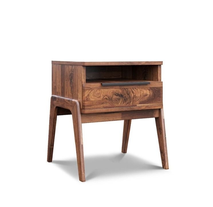 small rustic wood nightstand