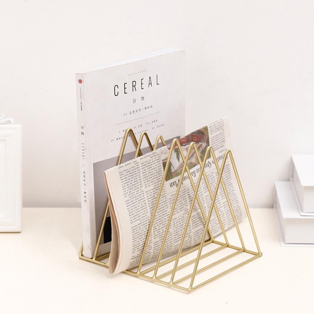 Gold triangle office desk file organizer