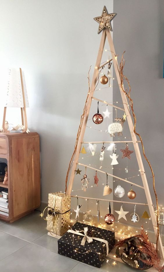 scandinavian wood christmas tree