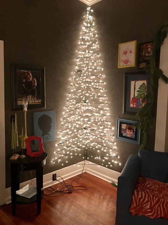 string lights alternative christmas tree