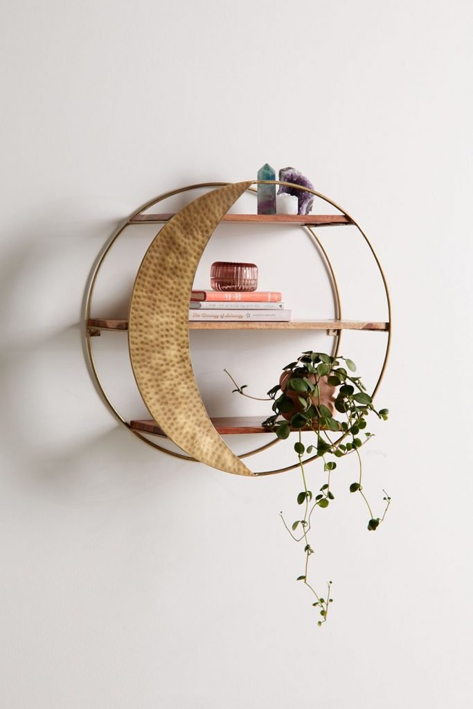 circle moon wall shelf