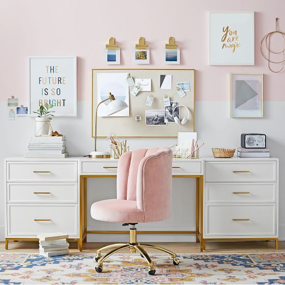 15 Delightfully Feminine Office Setups + How To Get The Look!