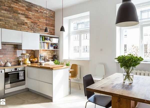 office in small apartment kitchen