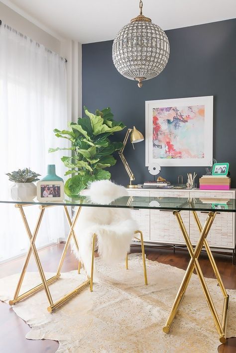 bold moody elegant home office decor