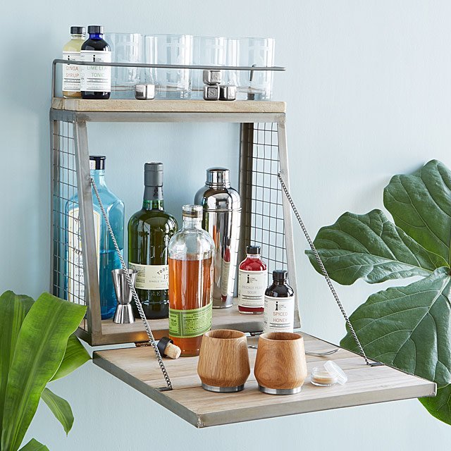 wall mounted bar shelf