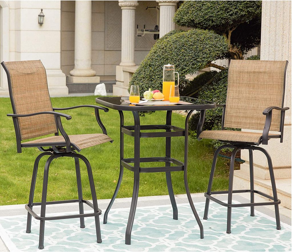 rustic patio bistro set