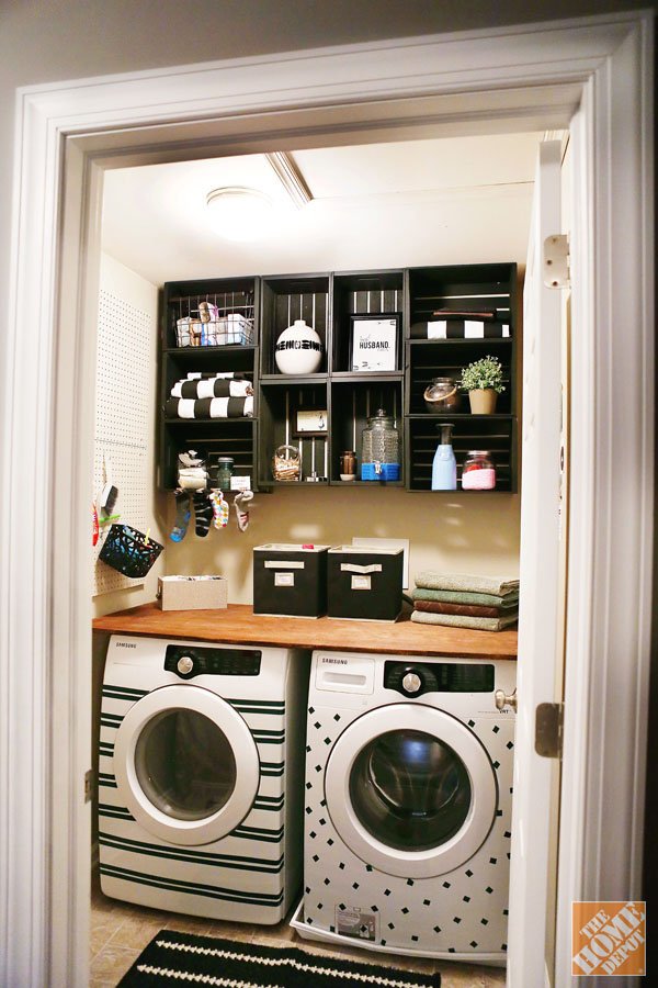 black and white laundry room decor ideas