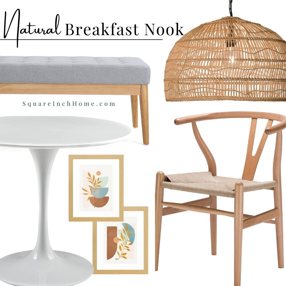 natural and  grey breakfast nook ideas for small spaces
