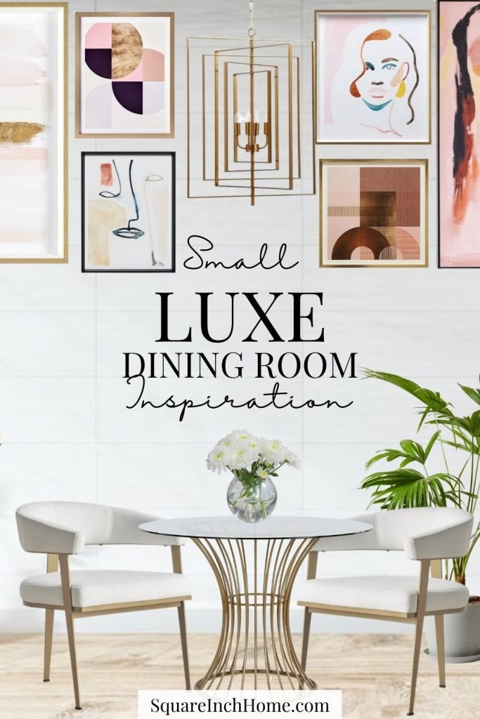 small luxe blush pink and gold gallery wall dining room pinterest