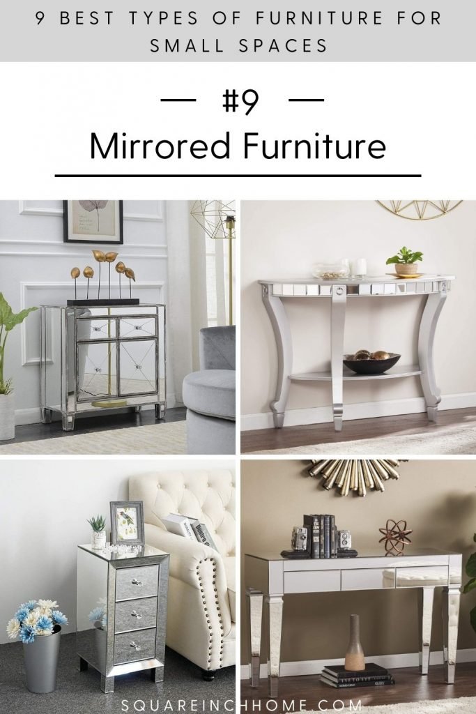 mirrored furniture for small spaces