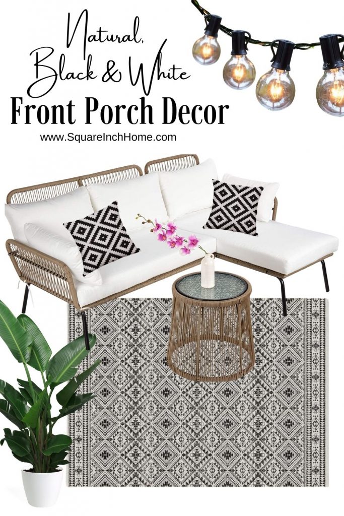 black and white front porch decor for small spaces