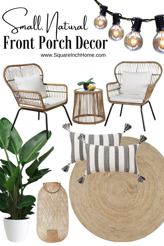 boho natural small front porch decor