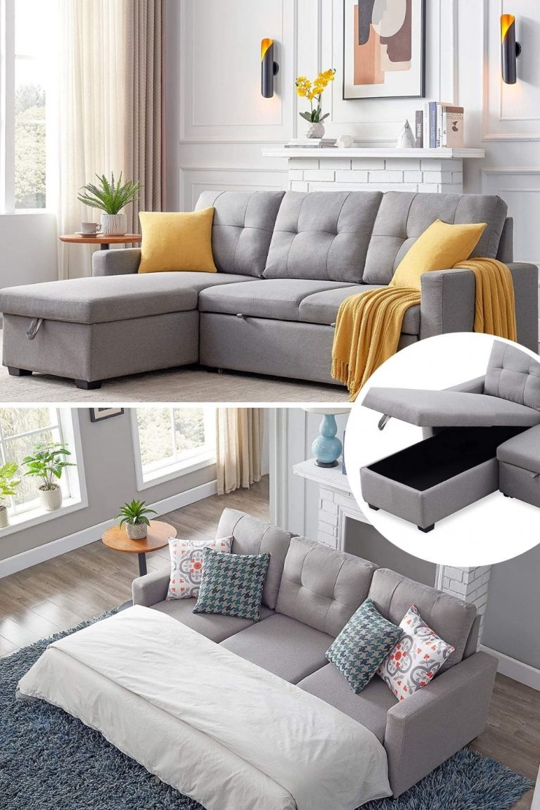 Light Gray Sectional Sleeper Sofa For Small Spaces 768x1152 