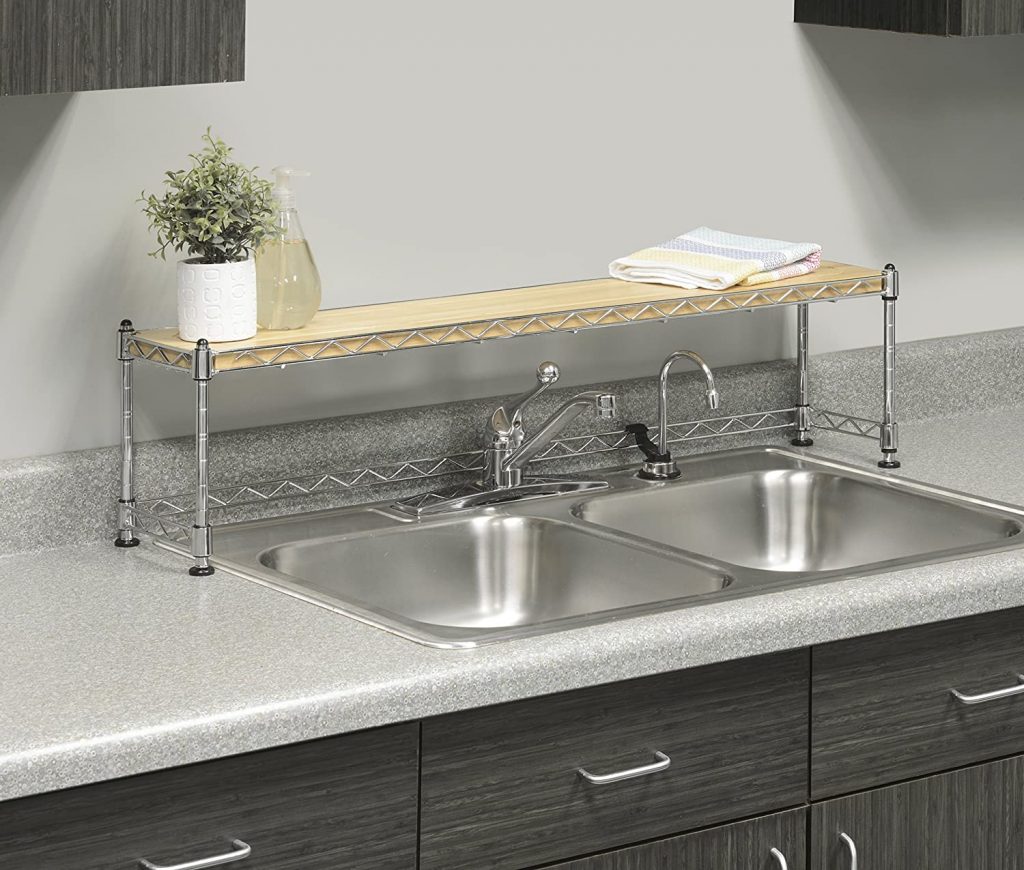 slim over-the-sink kitchen shelf