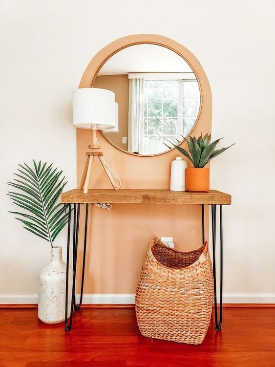 arched color blocking ideas for small entryway