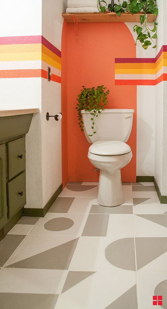 color blocking idea for bathroom