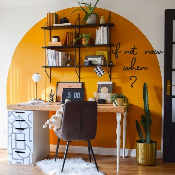 arched color blocking for office space